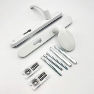 TSS Lever Moveable Pad Offset UPVC Multipoint Door Handles - 92/70mm PZ - Sprung - 203mm Screw Centres - Image 3