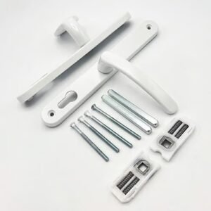 TSS Lever Moveable Pad Offset UPVC Multipoint Door Handles - 70/92mm PZ - Sprung - 215mm Screw Centres - Image 3